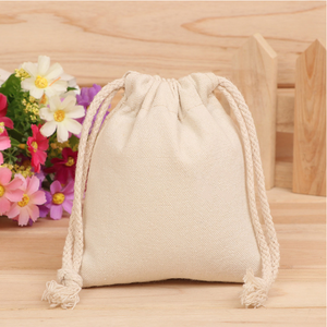 Petite pochette écologique réutilisable en coton biologique avec cordon de serrage et logo - Product Image 6