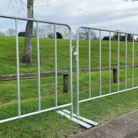 Barricadas de Seguridad Portátiles Personalizadas, Barrera Metálica para Control de Multitudes, con Patas Planas, Galvanizadas en Caliente, 4 pies, Color Natural