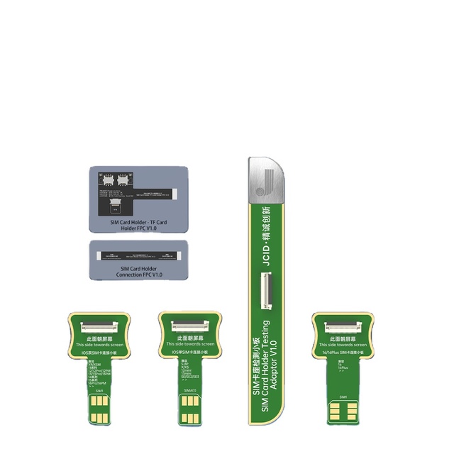 JCID SIM Card Holder Testing Set for V1S PRO/ V1SE for Ip 6 12 13 14 15 16 Series Single or Dual Sim Card Connection Adapter