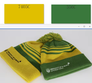 Conjunto de Gorro y Bufanda de Punto a Rayas, Accesorios de Invierno de Acrílico con Logotipo Bordado - Product Image 6