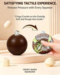 ASMR 6cm Menthe Chocolat Noir Croustillant Balle Faite à la Main TPR Jouet Anti-Stress Créatif Cadeau pour Enfants et Adultes - Product Image 3
