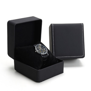 Boîte <span class=keywords><strong>de</strong></span> montre cadeau <span class=keywords><strong>de</strong></span> qualité supérieure Boîte <span class=keywords><strong>de</strong></span> <span class=keywords><strong>rangement</strong></span> <span class=keywords><strong>pour</strong></span> montre en cuir PU givré noir Boîte d'emballage unique avec logo personnalisé - Product Image 4
