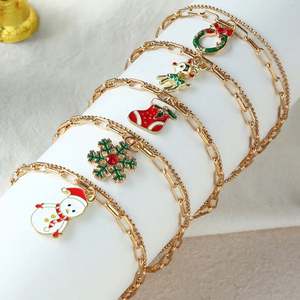 I-0055 Wholesale <b>Christmas</b> Snowman Snowflake Chain Bracelet Bracelet Homme Bijou Wholesales <b>Christmas</b> Bracelet - Product Image 6