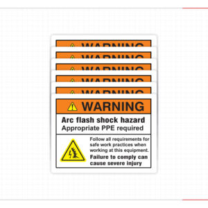 Etiqueta de advertencia de peligro de arco eléctrico, equipo de protección personal adecuado, pegatina de seguridad para el lugar de trabajo industrial - Product Image 2