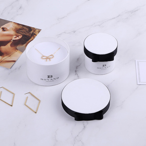 Boyang New Design Paper Round Jewelry Packaging Round <b>Gift</b> Ring <b>Box</b> with Paper Bag - Product Image 4