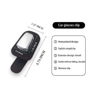 Visera <span class=keywords><strong>de</strong></span> Coche <span class=keywords><strong>de</strong></span> Gamuza con Logotipo Personalizado, Soporte para Gafas <span class=keywords><strong>de</strong></span> Sol, Porta Gafas, Clip para Tarjetas y Boletos, Accesorios para Auto - Product Image 5