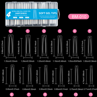 Vente chaude Transparent Demi Bâton XXXL Denim Trapézoïdal Nail Patch Long Tuyau D'eau Nail Plaque Europe Amérique Français Made ABS