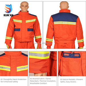 Combinaison de pompier en aramide certifiée CE de qualité marine, résistante aux incendies, conforme à la norme EN469, vêtements de pompier - Product Image 2