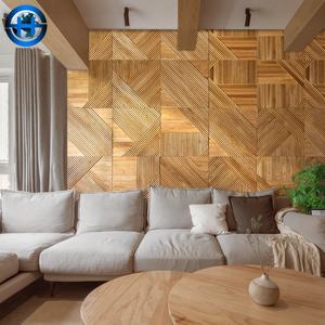 In <span class=keywords><strong>legno</strong></span> massello mosaico TV sfondo decorazione pannello murale <span class=keywords><strong>per</strong></span> la casa moderna striscia sottile Video Wall - Product Image 1