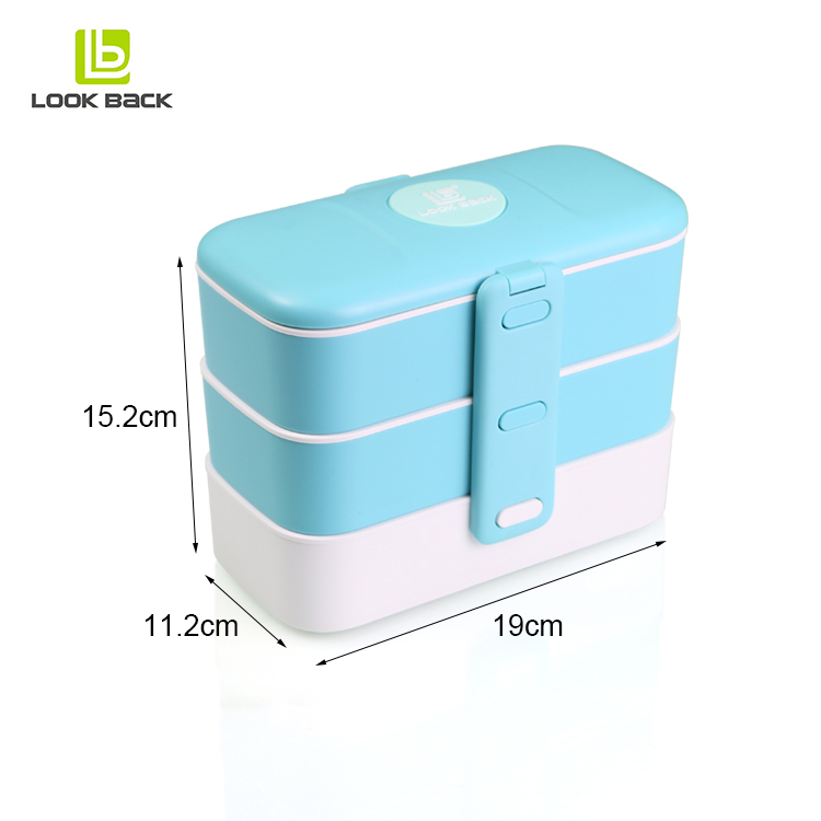 Luxe Sushi Récipient Vert Enfants Empilable En Plastique Micro-ondable Pp Carré Boîte À Bento