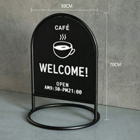 Panneau de signalisation de trottoir en acier inoxydable à encastrer, résistant aux UV et imperméable, avec arche arrondie, impression UV personnalisée pour entrée de magasin
