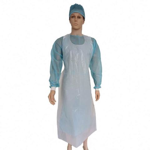 Medical Plastic Isolation Cpe Gown Disposable Medical Apron with Sleeves