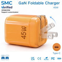 Harga Grosir Charger Dinding Lipat Cepat 45W GaN PD Colokan US Tipe C Adaptor Charger Perjalanan Pengisian Cepat untuk IPhone15 16 17 18