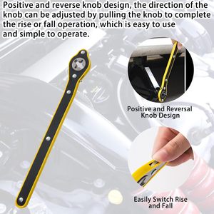 Cric à ciseaux portable et réutilisable pour garage, avec poignée longue et cliquet, pour pneus de voiture et moto, avec bouton de rotation 360° avant/arrière, pour un levage facile - Product Image 5