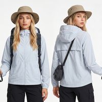 Chaqueta Cortavientos con Capucha de Nailon para Mujer, de Alta Calidad, Impermeable, Transpirable, con Logotipo Personalizado, Venta al Por Mayor