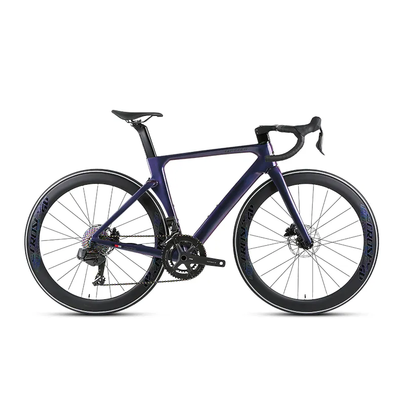 Yeni varış R12 tam karbon yol bisikleti ile kablosuz wheelTop EDS-2 * 13S hız vites hidrolik disk fren yarış yol bisiklet