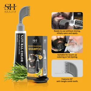 Etiqueta privada Sevich Beard Blackening Shampoo Tinte para el cabello para hombres Marrón oscuro