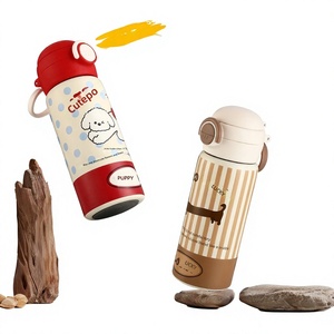 Botella de Agua Portátil con Aislamiento al Vacío de Acero Inoxidable con Diseño de Perro <span class=keywords><strong>Salchicha</strong></span>, Elegante para Niñas, 6-12 Horas de Rendimiento Térmico, Anti-Caídas - Product Image 1