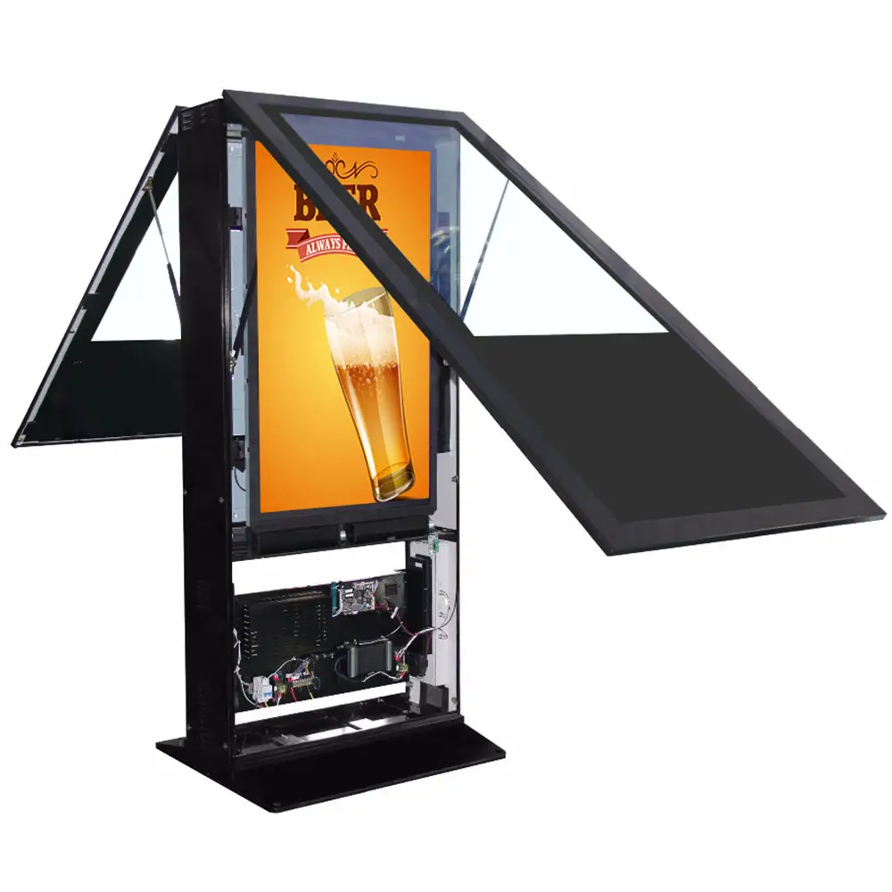 55インチ液晶ディスプレイスクリーン広告キオスク屋外垂直トーテム防塵防水IP65IP55デジタルサイネージ