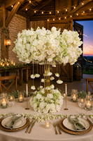 Nouvelle conception de roue de Ferris en fleurs artificielles pour centre de table de mariage et décoration de fond de scène