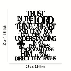 Placa de Pared Metálica Inspiradora con la Frase 'Confía en Dios con Todo tu Corazón, <span class=keywords><strong>no</strong></span> te Apoyes en tu Propia Inteligencia', Decoración para el Hogar - Product Image 2