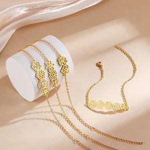 Bracelet en acier inoxydable avec fleurs ajourées tendance pour chaque mois <span class=keywords><strong>de</strong></span> <span class=keywords><strong>naissance</strong></span> - Product Image 3