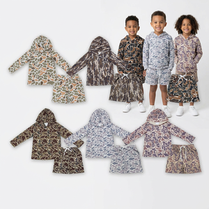 เด็กทารกชายแขนยาวเสื้อฮู้ดกางเกงขาสั้นเสื้อผ้าชุดลายพราง - Product Image 1