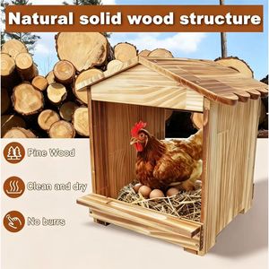 Nido de madera para gallinas, montado en la pared, para puesta de huevos, casa para gallinas, hábitat avícola para granja - Product Image 5