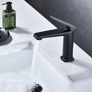 <span class=keywords><strong>Robinet</strong></span> de lavabo à poignée unique, à montage sur plan, en laiton brossé gris canon, style nordique, luxe léger, eau chaude et froide, pour la maison et l'hôtel - Product Image 3