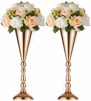 Support de Vase à Fleurs Classique pour Mariage, en Fer Doré de Haute Qualité, Largeur 12 cm, Centre de Table Décoratif Haut