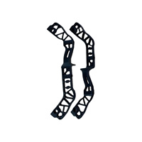 Arc à poulies en alliage d'aluminium noir mat usiné CNC de précision, branches en fibre de carbone, boutons de réglage métalliques