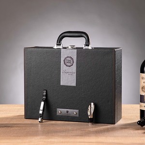 Cao cấp rượu vang đỏ đôi chai bao bì hộp-750ml phổ 2 chai da rượu vang Mang trường hợp với miễn phí vận chuyển - Product Image 5