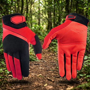 Sporty <b>Red</b> Black <b>Bike</b> Wear Gloves Wrist Length Breathable Polyester For Cycling Spring Summer - Product Image 5