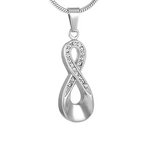 925 Sterling Silver Infinity Cremation Ashes Urn Keepsake Pendant Necklace