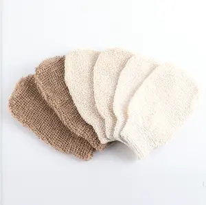Luvas esfoliantes, luvas de banho, luvas de banho de fibra de bambu, esponjas de pano de limpeza corporal para esfoliação corporal, purificador