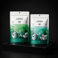 Sachet Doypack à fermeture éclair refermable avec encoche de déchirement pour emballage alimentaire de thé en vrac, herbes séchées, snacks, personnalisable
