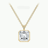 Ensemble de bijoux en moissanite taille Asscher 2 carats en argent sterling 925, boucles d'oreilles et collier en moissanite, vente en gros