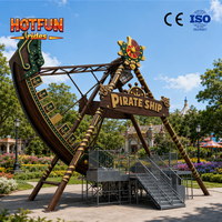 Bateau pirate de 24 places en fibre de verre pour parcs d'attractions, équipement de divertissement extérieur pour foires commerciales