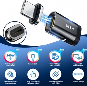 <strong>Ultra</strong>-Slim 240W USB-C Magnetic <strong>Adapter</strong> with USB 4 40Gbps &amp; 8K 60Hz Compatible with iPhone 15/16 Serie and More. - Product Image 3