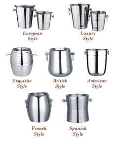 Grand <span class=keywords><strong>seau</strong></span> à glace en métal Antique argenté pour 6 bouteilles de Champagne Heinek, support en acier inoxydable - Product Image 4