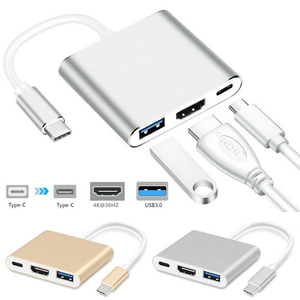 Convertidor coaxial <span class=keywords><strong>3</strong></span> en 1 <span class=keywords><strong>USB</strong></span> <span class=keywords><strong>C</strong></span> a <span class=keywords><strong>3</strong></span> para Macbook Samsung Smartphone HDTV 4K30HZ 100W PD Adaptador + <span class=keywords><strong>USB</strong></span> <span class=keywords><strong>3</strong></span>,0 Hub + tipo <span class=keywords><strong>C</strong></span> aleación de aluminio - Product Image 1