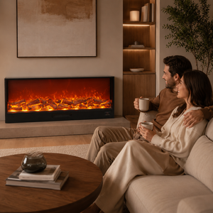 Chimenea Eléctrica LCD con Calefactor, Llama LED, Control Remoto, Construcción Metálica, Uso Doméstico y Hotelero, Idioma Inglés - Product Image 1