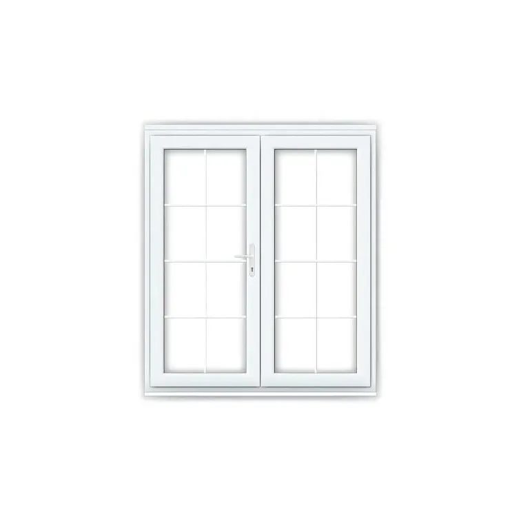 Ventana de estilo americano diseño de parrilla Upvc ventana abatible PVC ventana francesa