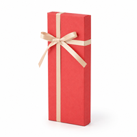 Boîte rigide rouge personnalisée avec couvercle, ruban satiné et nœud, emballage cadeau élégant de qualité supérieure pour bijoux, cosmétiques, marque, matériaux recyclés, boîte à rabat