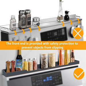 Étagère en silicone S077 pour cuisinière et four, sans installation, pour rangement arrière, avec support à épices - Product Image 5