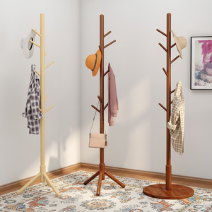 Runwood Natural Wood Floor Coat Stand Doorway Freestanding Wooden Coat <strong>Rack</strong> Floor Standing Clothes <strong>Drying</strong> <strong>Rack</strong> for Bedroom - Product Image 2