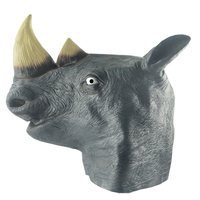 Nouveau Masque de Tête de Rhinocéros – Masque de Farce pour Halloween, Costume de Bal, Masque Animal Amusant en Silicone
