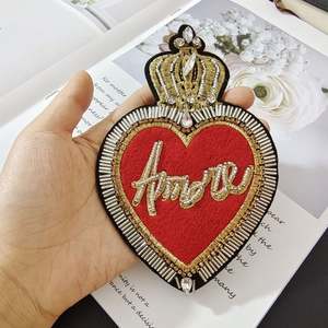 Cross-borderโบฮีเมียนทําด้วยมือเสื้อผ้าอุปกรณ์เสริมท่อ<span class=keywords><strong>ลูกปัด</strong></span>มงกุฎLove DIYผ้าแพทช์ - Product Image 3