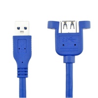 Câble d'extension USB 3.0 mâle-femelle plaqué or bleu, à montage sur panneau, gaine PVC/Nylon, pour imprimante de voiture, appareil photo, scanner, équipement informatique