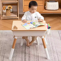 Ensemble table et chaise d'étude en bois moderne pour enfants, idéal pour l'école, la salle à manger et le salon, conception sécurisée pour les 2-8 ans